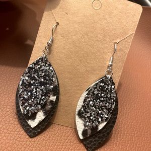 Faux leather earrings